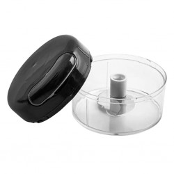 Mini Processador de Alimentos Manual em Plástico 2 Lâminas Preto e Cinza 8,6cm x 7cm - Lyor
