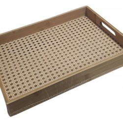 F - BANDEJA BAMBU RET PALHA 39CM BM24025 MIMO