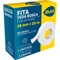 Fita Veda Rosca Rolo 18MM X 25MT BLUKIT