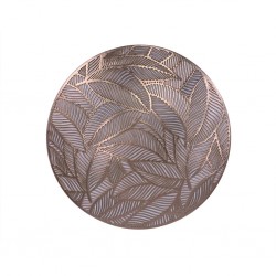 Jogo Americano Folhado Redondo Dourado Mesa Posta 1 Pc BTC