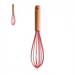 Batedor de Ovos Lyor Silicone Com Cabo Bambu Charmy