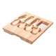 Conjunto 06 Peças P/Queijo Com Bandeja de Bambu e Tabua Terrazo 220454 Lyor