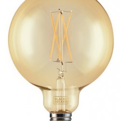 Lâmpada de Filamento LED Black+Decker Vidro Âmbar G125 Bivolt 3W Preta BDF3-0250-05