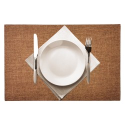 Jogo Americano Quadrado Marrom em Pu Mesa Posta 1 Pc BTC