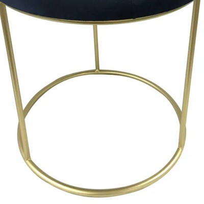 Banqueta De Metal E Veludo Az Nk0014 Btc