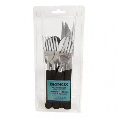 Faqueiro Riviera Aço Inox 16 Peças Preto - 6025/319 BRINOX