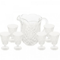 Conjunto Jarra com 6 Taças de Cristal Dublin 1,5L/200ml Lyor