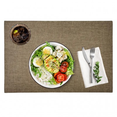 Jogo Americano Quadrado Bege em Pu Mesa Posta 1 Pc BTC