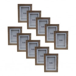 Porta Retrato 15x10 cm Fotografia Branco Madeira Natural BTC