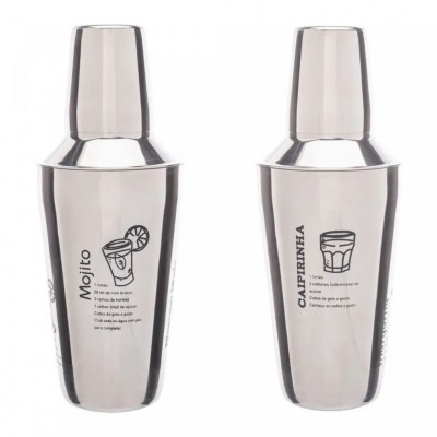 Coqueteleira de Aço Inox com Receitas 500ml, 2819 LYOR
