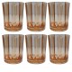 Conjunto de Copos Acrílico Curtos 6 Pçs Laranja Âmbar BTC