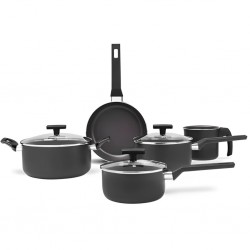 Jogo de Panelas 5 Peças Brinox Antiaderente Preserve Cinza