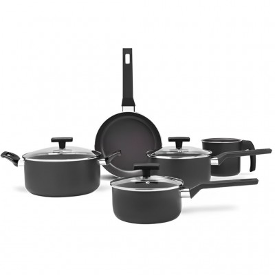 Jogo de Panelas 5 Peças Brinox Antiaderente Preserve Cinza