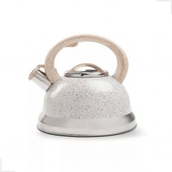 Chaleira Com Apito Retrô Bule de 2,7L na Cor Branco Vanila Roma Brinox