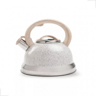 Chaleira Com Apito Retrô Bule de 2,7L na Cor Branco Vanila Roma Brinox