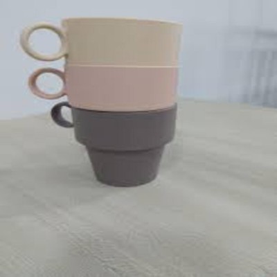 Xicara Cafe Empilhavel Bambu e PP Lines Bege 120Ml 2955 Lyor