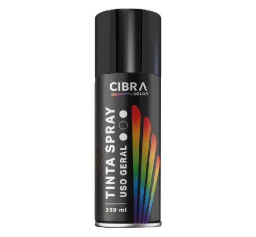 TINTA SPRAY 400ML ALTA TEMP PRETO CIBRA